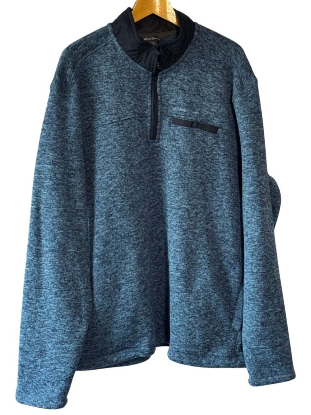 Eddie Bauer Mens Pullover Fleece Half Zip Size XXL Navy Heathered